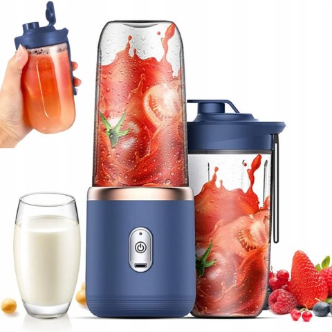 Nowa Elektryczna Sokowirówka Do Smoothie Usb 6 Ostrzy 2 Kubki Bez Bpa