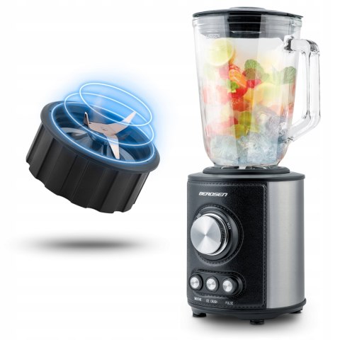 Blender Berdsen 800W, 1,5L Szklany - 3 Tryby: Smoothie/Ice Crush/Pulse