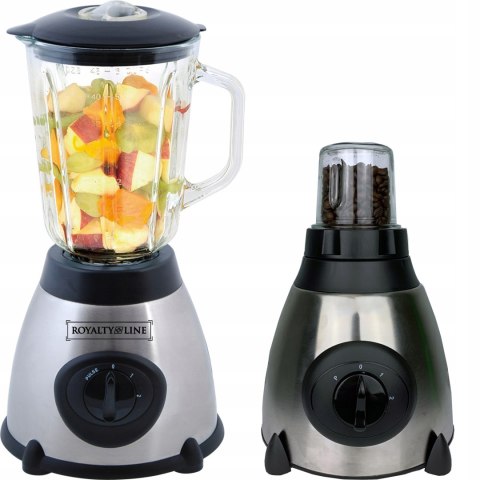 Blender Kielichowy 800W Royalty Line 1,5L Szklany Dżbanek, Młynek Do Kawy