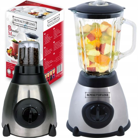 Blender Kielichowy 800W Royalty Line 1,5L Szklany Dżbanek, Młynek Do Kawy