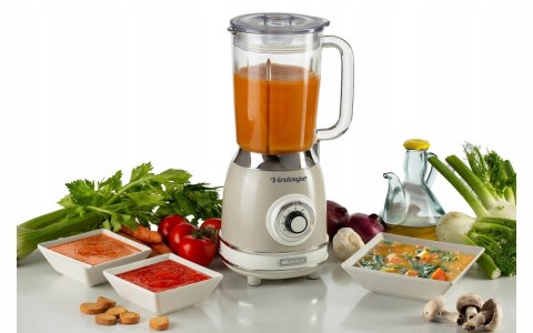 Blender Kielichowy Ariete Vintage 1000W Szklany Kubek 4 Prędkości Mixer