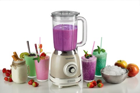 Blender Kielichowy Ariete Vintage 1000W Szklany Kubek 4 Prędkości Mixer