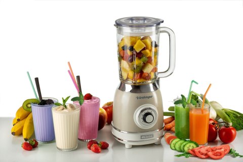Blender Kielichowy Ariete Vintage 1000W Szklany Kubek 4 Prędkości Mixer