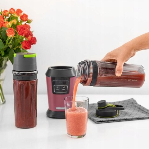 Blender Kielichowy Sencor 800W Z Próżniową Pokrywką I Sportowymi Butelkami