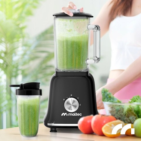 Blender Maltec Bl1800w Z Dużym Kielichem 1,6L, Młynkiem I 2 Butelkami