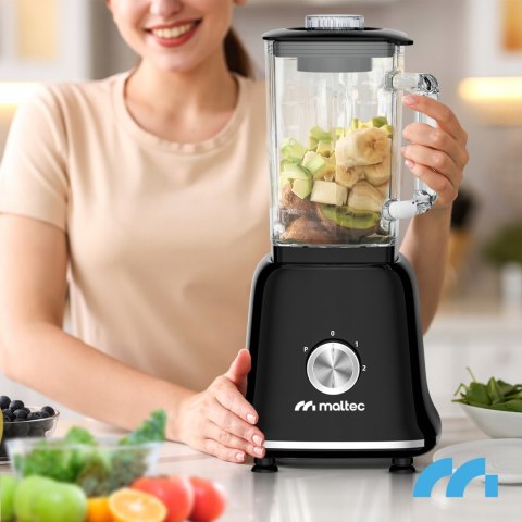 Blender Maltec Bl1800w Z Dużym Kielichem 1,6L, Młynkiem I 2 Butelkami