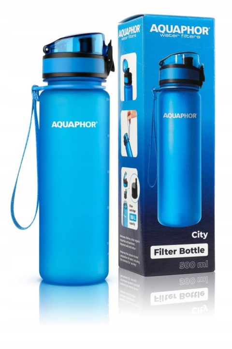 Butelka Filtrująca Aquaphor City Niebieska 500Ml, Eko, Do Lodówki/Zmywarki