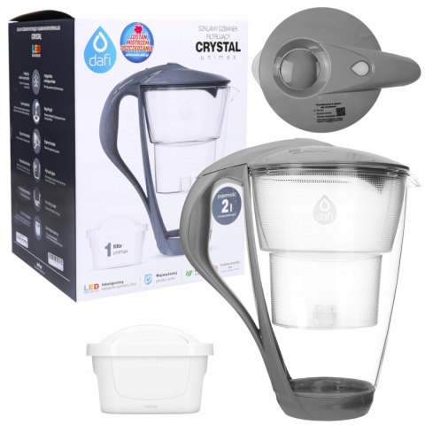 Dzbanek Filtrujący Dafi Crystal 2L Szklany Z Led Wskaźnik I Filtrem Unimax