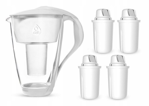 Dzbanek Filtrujący Dafi Crystal 2L Z 4 Filtrami Classic, Biały Led