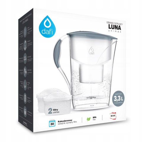 Dzbanek Filtrujący Dafi Luna 3,3L Szary 2X Unimax Bpa Free Super Do Kuchni