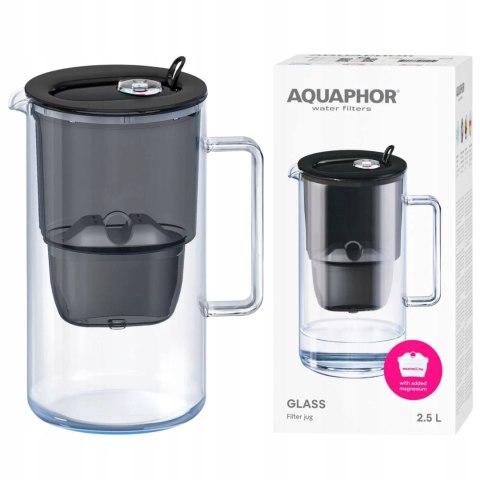 Dzbanek Filtrujący Szklany Aquaphor Glass Czarny 2,5L Filtr Maxfor Plus Mg