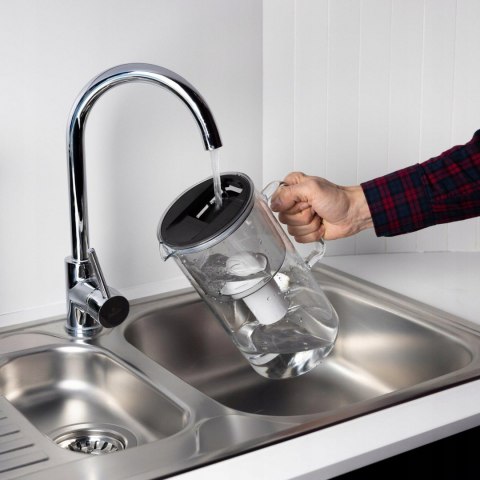 Dzbanek Szklany Wessper D2 Borosilicate 3L Czarny Z Filtrem Aquaclassic