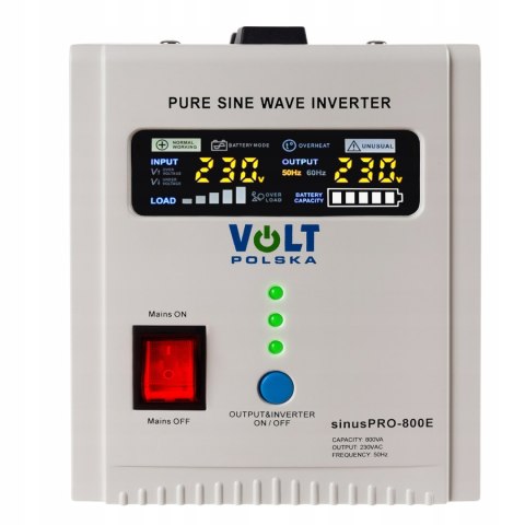 Przetwornica Volt Sinuspro-800E 12V 500/800W Z Prostownikiem I Ups Nowa