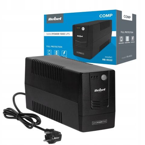 Zasilacz Awaryjny Ups Rebel 1000 Nanopower 1000Va/600W 230V 12V9ah, Szybki