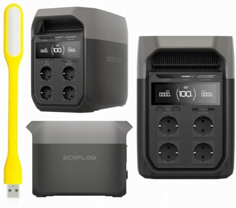 Przenośna Stacja Zasilania Ecoflow Delta 3 1024Wh 1800W Z Lampką Led