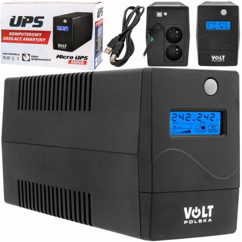 Zasilacz Awaryjny Micro 650 650Va 360W Lcd 7Ah - Oprogramowanie Polskie