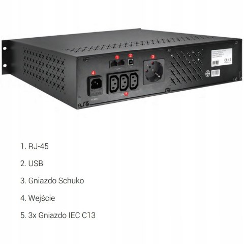 Zasilacz Awaryjny Ups 850Va 510W 2U Rack 19'' - Cyfrowe Sterowanie Lcd, Avr