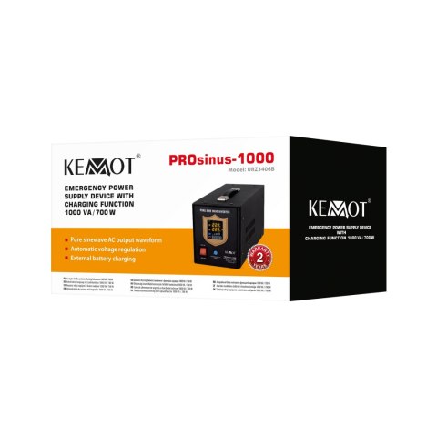 Zasilacz Awaryjny Ups Kemot Prosinus 1000 700W Czysta Sinusoida 12V/230V
