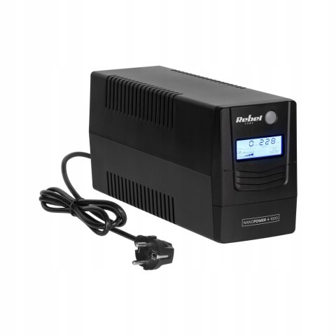 Zasilacz Awaryjny Ups Rebel 1000Va 600W Lcd Usb Rj45 - Ochrona Pc I Danych