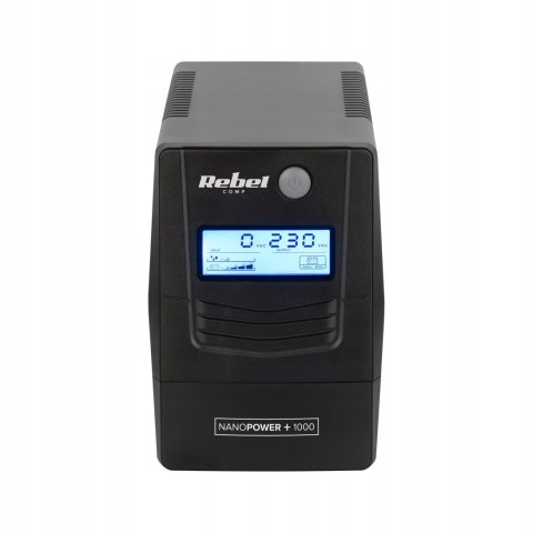 Zasilacz Awaryjny Ups Rebel 1000Va 600W Lcd Usb Rj45 - Ochrona Pc I Danych