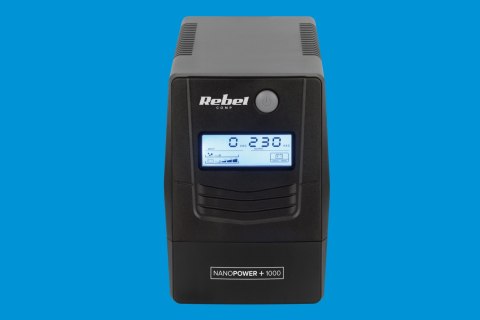 Zasilacz Awaryjny Ups Rebel 1000Va 600W Lcd Usb Rj45 - Ochrona Pc I Danych