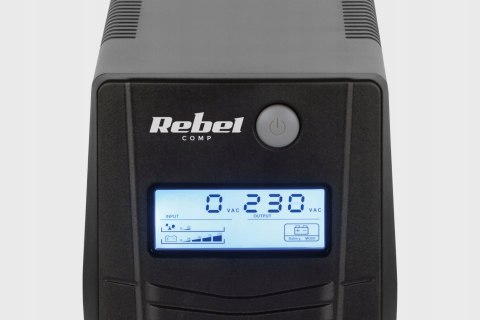 Zasilacz Awaryjny Ups Rebel 1000Va 600W Lcd Usb Rj45 - Ochrona Pc I Danych